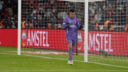 Gonzalo Valle, durante el partido entre Liga de Quito y Mirassol por Copa Libertadores, el 20 de agosto de 2026.