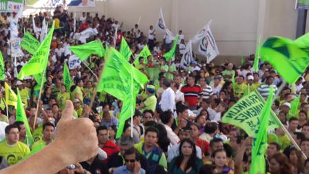 Acto de campaña electoral en noviembre de Alianza PAIS en 2013.