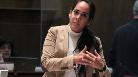 Asambleísta Viviana Bonilla, durante una sesión del Pleno de la Asamblea Nacional.