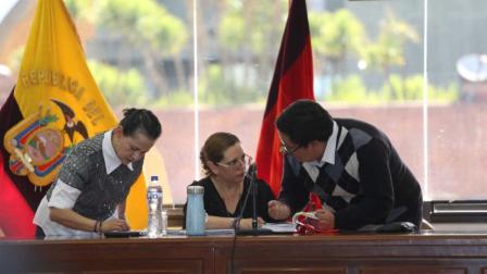 La jueza Daniella Camacho durante la audiencia preparatoria de juicio. 
