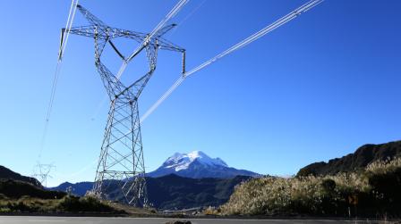 Red de alta tensión de San Rafael en el tramo de El Inga, el 2 de enero de 2020.