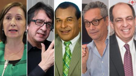 De izq. a der. Doris Soliz, Galo Mora, Jimmy Salazar, Tomislav Topic y José  Conceição Santos fueron nombrados en la sentencia del caso Sobornos.