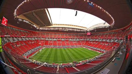 Vista panorámica del estadio Al Bayt, sede del partido inaugural del Mundial de Qatar.