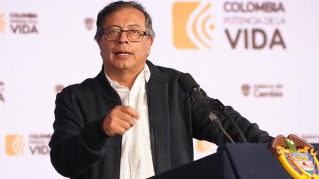 El presidente de Colombia, Gustavo Petro, en un discurso el 25 de marzo de 2024.