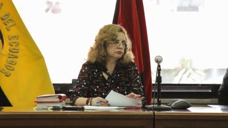 Daniella Camacho, jueza de la Corte Nacional de Justicia, durante una audiencia en el caso "Sobornos 2012 - 2016".