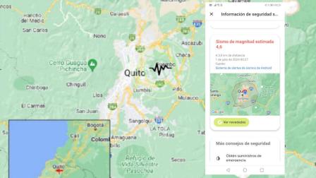 Imagen referencial de la alerta de Android por el sismo registrado en Quito el 1 de julio de 2024.