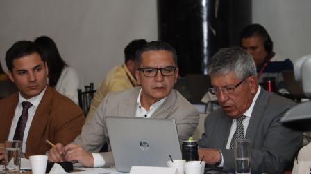 El expresidente de la Judicatura, Wilman Terán, comparece ante Fiscalización, como parte de su trámite de juicio político, Quito, el 21 de junio de 2024.