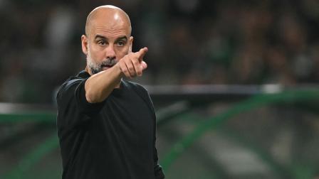 Pep Guardiola, durante un partido de la Champions League, ante el Sporting de Lisboa, el 5 de noviembre de 2024.