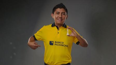 Kevin Noboa, en una sesión de fotos para Banco Pichincha, el 20 de julio de 2026.