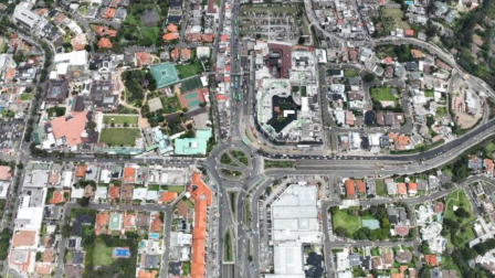 Imagen aérea del Valle de Cumbayá.