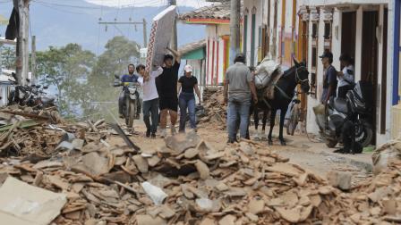 Zona afectada por el terremoto del pasado 10 de agosto de 2026 en El Cairo, departamento de Valle del Cauca, Colombia.