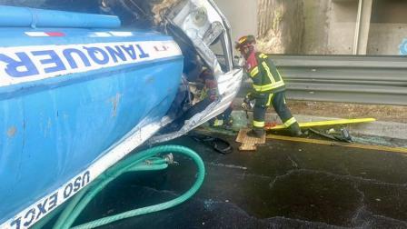 Un tanquero estuvo involucrado en un accidente de tránsito en la Ruta Viva, el 17 de agosto de 2026, en sentido Quito-Aeropuerto.