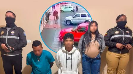 Sospechosos detenidos por el doble crimen ocurrido en un parque de Tulcán, Carchi, en enero de 2026.