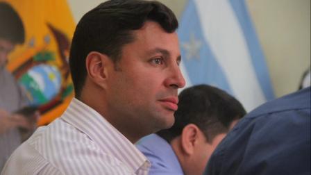 Michele Sensi Contugi, jefe del Centro Nacional de Inteligencia, en una reunión del gobierno en Guayaquil el 23 de julio de 2024