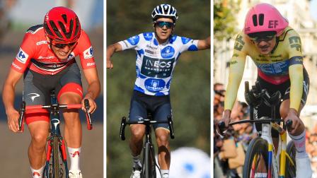 El ecuatoriano Richard Carapaz durante sus participaciones en la Vuelta a España de 2020, 2022 y 2024.