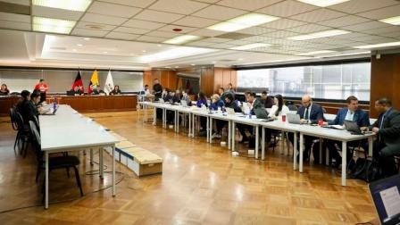 Audiencia de apelación a la prisión preventiva en el caso Progen o Apagón, el 15 de julio de 2026, en la Corte Nacional de Justicia en Quito.