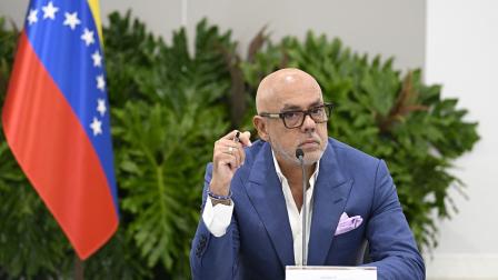 El presidente de la Asamblea de Venezuela, Jorge Rodríguez, durante un diálogo político en el Centro de Convenciones de La Carlota, en Caracas, el 6 de agosto de 2026.