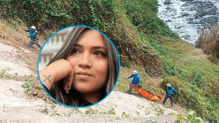Labores de recuperación del cuerpo de Lizeth Bunshi en Guápulo, en el norte de Quito