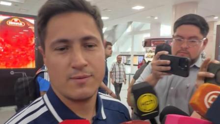 Ezequel Medrán, nuevo DT de Emelec, este jueves 27 de agosto, tras su llegada a Guayaquil.