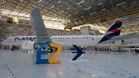 Una de los nuevos aviones Embraer E195-E2 que Latam ha encargado para su flota.