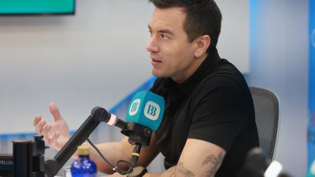 Presidente Daniel Noboa durante la entrevista radial este 28 de agosto de 2026.
