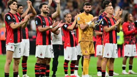 Los jugadores del AC Milan celebran la victoria ante el Venezia por la segunda fecha de la Serie A este viernes 28 de agosto de 2026.