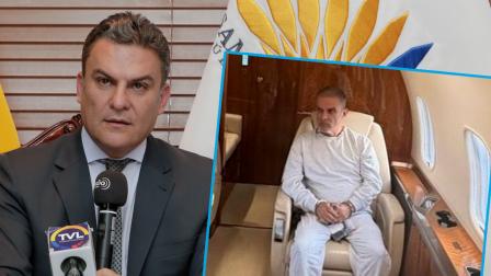 Fotografía de archivo de José Serrano durante su gestión como presidente de la Asamblea Nacional y de su deportación desde Estados Unidos a Ecuador.