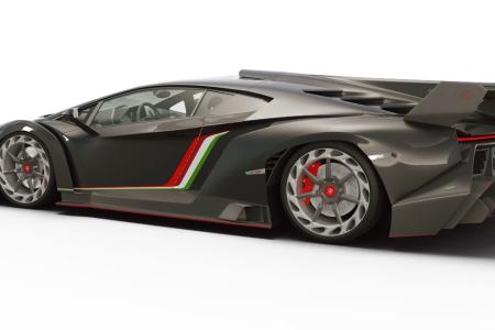 Lamborghini Veneno  con los colores de la bandera italiana.