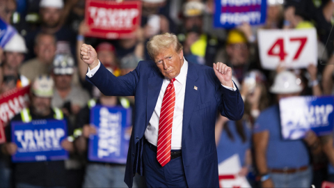 El expresidente de Estados Unidos Donald Trump durante su campaña para volver a la Casa Blanca, en Pennsylvania.