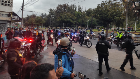 La policía dspersó a los manifestantes que intentaban llegar al Centro Histórico de Quito, 21 de noviembre de 2024