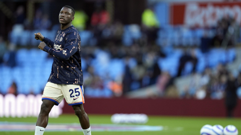 Moisés Caicedo, previo a un partido con el Chelsea por la Premier League, el 22 de febrero de 2025.
