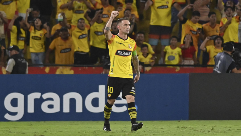 Damián Díaz, durante un partido con Barcelona SC, el 10 de abril de 2024.