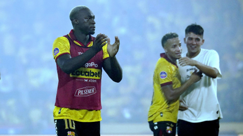 Felipe Caicedo, de Barcelona SC, en el Clásico del Astillero ante Emelec por la Fecha 13 de la LigaPro, el domingo 18 de mayo de 2025.