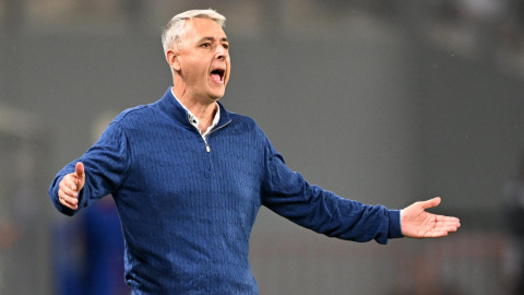 Tiago Nunes, durante un partido como DT de Sporting Cristal, el 25 de mayo de 2023.