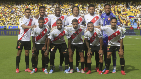 Jugadores de la selección de Perú, previo a un partido por Eliminatorias, el 6 de junio de 2025.