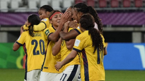 Las futbolistas de Ecuador festejan un gol ante Corea del Sur en el Mundial femenino Sub 20, el 12 de septiembre de 2026.