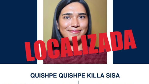 Reporte de localización de Killa Sisa Quishpe, joven que fue reportada como desaparecida en Quito.