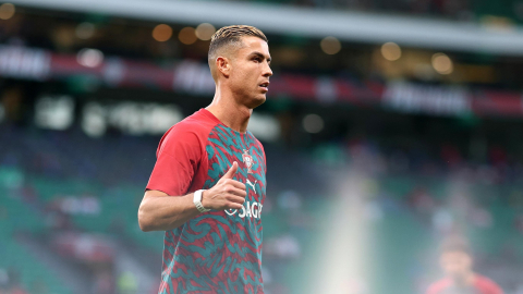 El portugués Cristiano Ronaldo antes del partido de la fase de la liga de las Naciones de la UEFA ante Gales en el estadio José Alvalade de Lisboa, el 24 de septiembre de 2026.