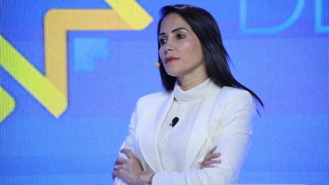 Fotografía de archivo de la excandidata presidencial Luisa González, tomada el 13 de agosto de 2023.