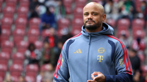 Vicent Kompany, DT del Bayern Múnich, durante un partido ante el Augsburgo, el 10 de octubre de 2026.
