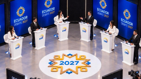 Imagen referencial de un debate de candidatos en las elecciones seccionales que se realizarán el 29 de noviembre en Ecuador, 30 de octubre de 2026.