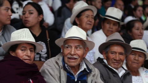 Afiliados al Seguro Social Campesino, en un evento de la institución