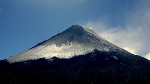 Imagen de archivo del flanco occidental del volcán Sangay, tomada en el año 2011.