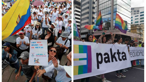 Este sábado 29 de junio se realizaron varias manifestaciones a favor y en contra del matrimonio igualitario en Ecuador. 