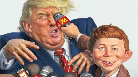 Alfred E. Neuman, la mascota  de la revista MAD, en una reciente portada.