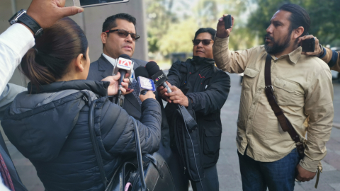 Fausto Jarrín, abogado de Alexis Mera, realiza declaraciones a los medios, al fin de la versión libre rendida por Geraldo Pereira de Souza.