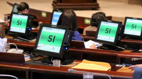 Votación en el Pleno del Legislativo.