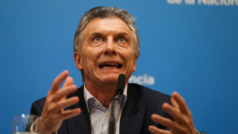 Mauricio Macri, presidente de Argentina, durante una rueda de prensa tras las elecciones primarias en su país.