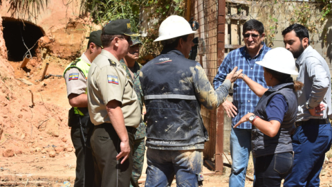 En un operativo en Zaruma el pasado 31 de agosto de 2017 se puede observar un hueco sobre las actividades mineras al margen de la ley. 