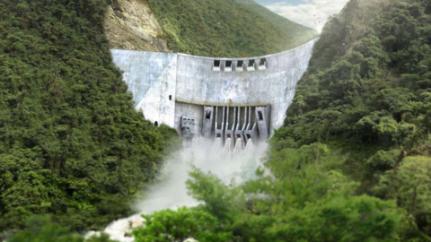 Así sería la presa del proyecto Cardenillo, en Morona Santiago, según CELEC. Este en un diseño de julio de 2019.